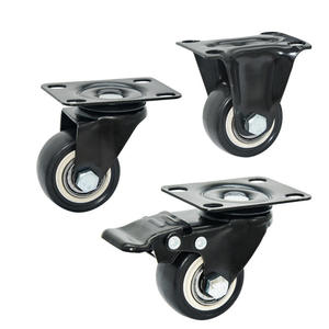 Roulettes pivotantes robustes de 2 pouces avec frein, double axe, fixation à plaque plate, en acier inoxydable, fer, caoutchouc, nylon, fonctionnement silencieux - Product Image 2