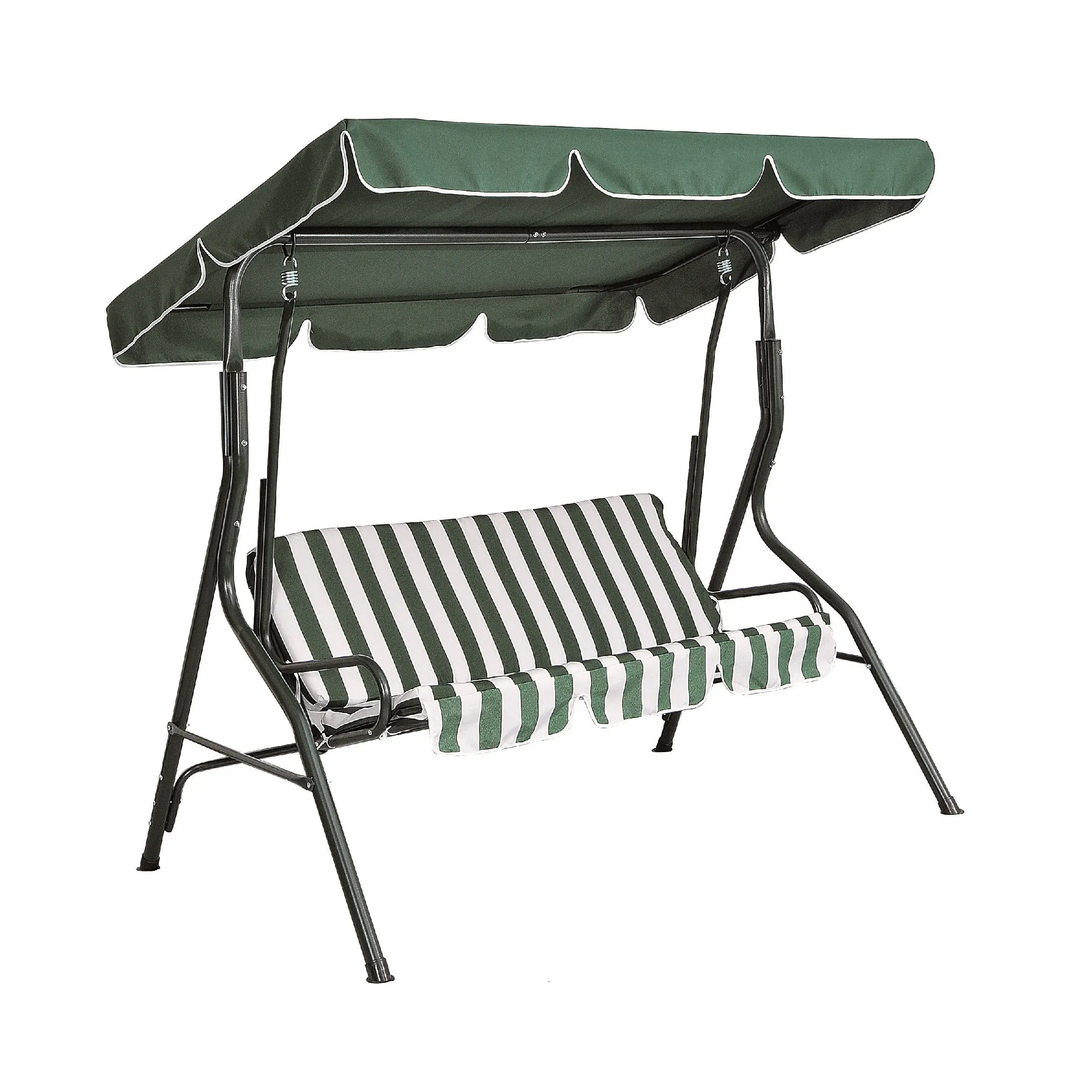 Kursi ayunan halaman taman luar ruangan, kursi ayun Modern 3 kursi dengan tenda matahari tahan air untuk musim panas bahan kain pelindung matahari