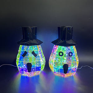 Figura de Calabaza de Halloween Preiluminada de Plástico con Luces LED, Calabaza Jack-O'-lantern para Decoraciones Luminosas de Fiesta - Product Image 2