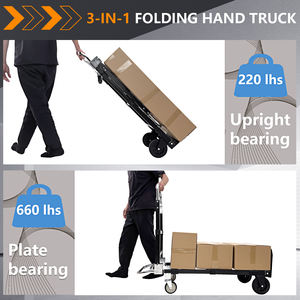 Truk tangan lipat dengan roda troli Dolly portabel troli utilitas troli tangan dengan pegangan dapat diatur dilipat Dolly untuk bergerak - Product Image 5