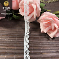 LEIXUSI Dentelle en Dacron Blanc 1cm, Bordure Florale Soluble dans l'Eau pour Colliers, Vêtements, Matériel de Bricolage Fait Main