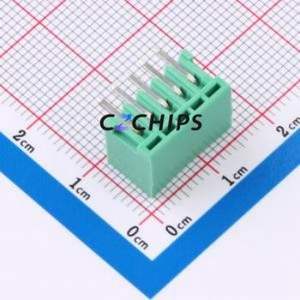MX2EDGR-2.5-05P-GN01-Cu-A Plug-in Terminal Block Bent Lead Through Hole,P=2.5mm Board-to-Board / Socket Closed 1x5P 2.5mm Green - Product Image 2