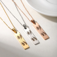À la mode S925 argent personnalisé Photo pendentif collier élégant polyvalent lien à la mode Couple bijoux commémoratifs