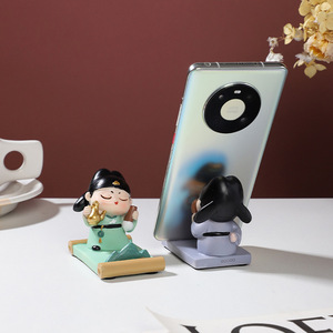 Figuras de Resina Estilo Dinastía Tang, 4 Piezas, Decoración de Escritorio, Soporte para Teléfono, Regalo de Oficina, Diseño Tradicional - Product Image 3