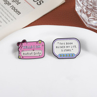 Pin Enamel Klub Buku Sticky Notes, Paduan Seng Nikel Hitam, Bros I Am Bookish Girlie untuk Lencana, Perhiasan Lucu, Hadiah