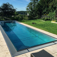 Piscine hors sol en acier inoxydable avec structure en acier pour l'extérieur, kit de piscine avec éclairage