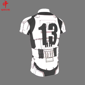 サイクリングジャージー、自転車服カスタムホワイトスポーツウェア100% ポリエステルユニセックスシャツ & トップス大人のためのカスタマイズされたロゴ印刷 - Product Image 5