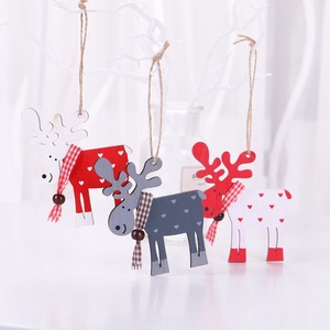ของตกแต่งรถเลื่อนซานต้าไม้เพ้นท์ลายสร้างสรรค์แบบ DIY ของตกแต่งคริสต์มาสและของขวัญสำหรับเด็ก - Product Image 2
