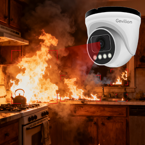 Caméra IP réseau intelligente 6MP avec IA, détecteur <span class=keywords><strong>de</strong></span> fumée et <span class=keywords><strong>de</strong></span> flamme, caméra <span class=keywords><strong>de</strong></span> prévention des incendies - Product Image 1