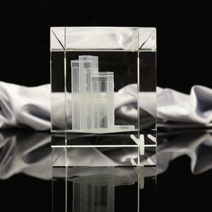 Société immobilière usine de cadeaux d'affaires bâtiment personnalisé cristal intérieur gravure laser 3d cristal gravé cadeaux cube de verre - Product Image 6