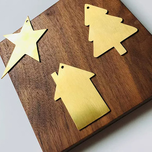 Brass Christmas Ornaments <b>Star</b> Moon House <b>Tree</b> Shape Hanging Decor Gold Color Home Decoration - Product Image 4