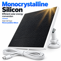 Panneau solaire ETFE résistant aux intempéries 5W 5V pour caméras de sécurité avec câble 2M 24AWG et support mural réglable