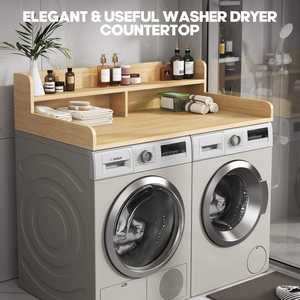 Grand étagère en bambou à 2 niveaux, <span class=keywords><strong>meuble</strong></span> de maison, type sur pied, <span class=keywords><strong>54</strong></span> po x 27,5 po, non pliable, durable, avec protection antidérapante, pour articles divers et lavage - Product Image 6