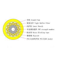 Câble de branche intérieur monomode 4/6/8/12/24 fibres, fabriqué en Chine, avec cœur de fibre optique G652D/G657A1/G657A2 en option
