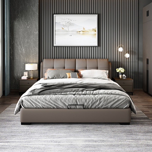 Europeo di Lusso Mobili Camera Da <span class=keywords><strong>Letto</strong></span> Moderna <span class=keywords><strong>In</strong></span> Pelle Morbida <span class=keywords><strong>Matrimoniale</strong></span> King <span class=keywords><strong>Letto</strong></span> <span class=keywords><strong>In</strong></span> <span class=keywords><strong>Legno</strong></span> Confortevole <span class=keywords><strong>Testiera</strong></span> - Product Image 2