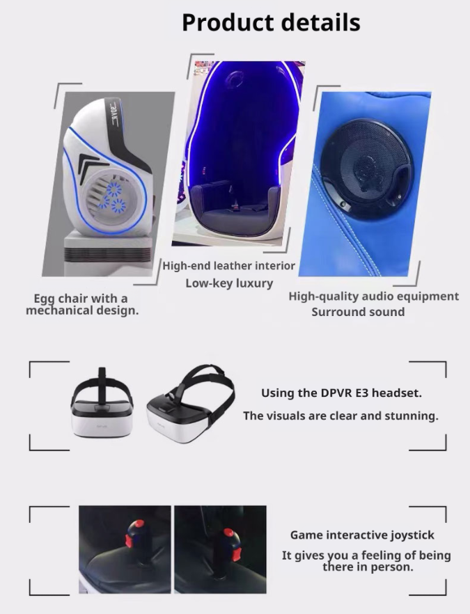 ORANGLES Indoor Commercial Steel 9D VR Cinema Egg Chair | Adventure Park Theme, 2-Seat Motion Simulator, Virtual Reality Arcade Machine (Kuwait) - high resolution display - exposing craftsmanship - Image 2 of 6 | built for everyone | Indoor Commercial Steel 9D VR Cinema Egg Chair | Adventure Park Theme, 2-Seat Motion Simulator, Virtual Reality Arcade Machine (Kuwait) for sale Georgia | Free Shipping ORANGLES