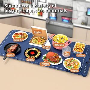 Plateau chauffant électrique en silicone <span class=keywords><strong>de</strong></span> luxe et <span class=keywords><strong>tapis</strong></span> chauffant pour aliments avec chauffage <span class=keywords><strong>de</strong></span> surface complète, 7 réglages <span class=keywords><strong>de</strong></span> température, minuterie <span class=keywords><strong>de</strong></span> 8 heures - Product Image 2