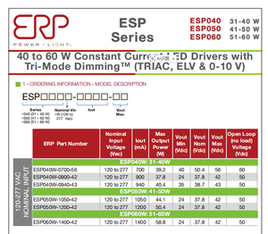 Mejor Precio Esp050W-1200-42 Fuente de Alimentación LED AC-DC de 50W 24-42V 1200mA IP64 Impermeable con Carcasa de Aluminio y Atenuación de Tres Modos - Product Image 3