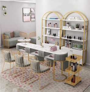 Meubles de <span class=keywords><strong>salon</strong></span> de manucure rose, <span class=keywords><strong>table</strong></span> et chaise de spa pour <span class=keywords><strong>salon</strong></span> de coiffure - Product Image 6