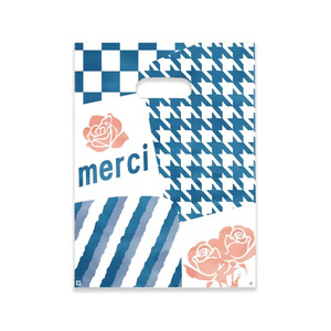 Sacs de marchandises <span class=keywords><strong>en</strong></span> plastique HOYO à rayures rouges et à carreaux, sacs à poignée découpée avec imprimé cœur et <span class=keywords><strong>fleurs</strong></span> pour la vente au détail et les boutiques - Product Image 2