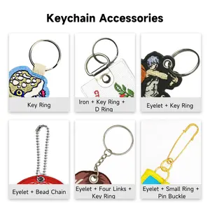 Wholesale Text Plain Manufacture Blank Other Sublimation Embroidered Keychain Key Jet Tag Keyring Custom Key Chain