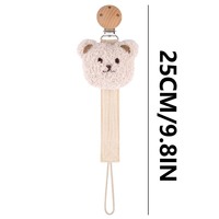 Chaîne de fixation pour sucette bébé à motif dessin animé, avec ruban et attache anti-chute pour l'allaitement