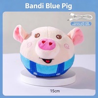 Jouet pour chien en forme de cochon, balle rebondissante interactive, jouet musical sonore pour usage intérieur, détachable, lavable, rechargeable