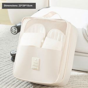 Travel Portable Double-Layer Three-Dimensional Oxford Shoe Bag Zipper Closure Eco-Friendly <b>Foldable</b> Design for <b>Trolley</b> Shoes - Product Image 6