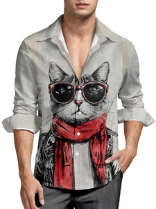 Camisa Hawaiana a Rayas de Manga Larga para <span class=keywords><strong>Hombre</strong></span>, Estilo Casual de Playa, Estampada, de Popelina, Verano - Product Image 6