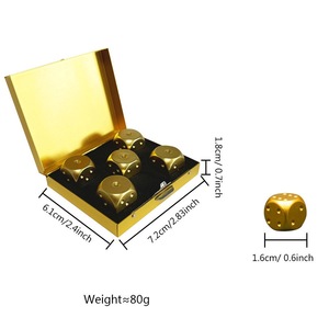 Tùy chỉnh chính xác Hợp kim nhôm xúc xắc 6 mặt Mạt chược xúc xắc sáng tạo KTV trò chơi đạo cụ kim loại Anodized nhôm xúc xắc đặt với hộp - Product Image 2