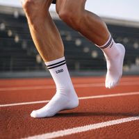 Chaussettes de course personnalisées avec logo, chaussettes de sport athlétiques, chaussettes respirantes en maille avec coussinets, OEM ODM