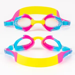 Gafas de natación divertidas con dibujos animados para niños, antihumo, de silicona, sin correas de silicona