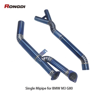 Tubo de Escape de Aleación de Titanio de 3.5 Pulgadas para BMW M3 M4 G80 G82 S58 3.0T 2019-2024, Color Azul Quemado - Product Image 4