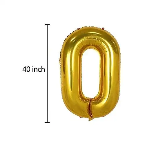 Hot40 Inch Lớn Lá Bóng Bay Số 0-9 Thư Lá Bóng Bay Đảng Trang Trí Helium Hạnh Phúc Sinh Nhật Bóng Kích Thước Lớn Jumbo Vàng