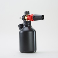 Lance à mousse haute pression 1,5 L à remplissage latéral 2024, connecteur rapide 1/4'', canon à mousse noir avec mesure pour lavage auto