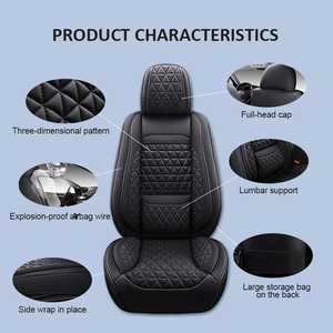 Fundas de Asiento de Cuero de Lujo para Automóvil, Color Personalizado, con Soporte Lumbar, Accesorio Universal para Estados Unidos, Transpirables y Protectoras - Product Image 2