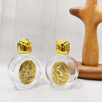 Bouteille en verre bon marché plaqué or argent métal chrétien catholique jésus vierge marie michel benoît bouteilles en verre d'eau bénite