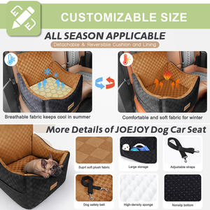 Hunde-Autositz, Erhöhter Reise-Tragekorb für Kleine Hunde und Katzen, Verstellbare Sicherheitsgurte, Waschbarer Bezug - Product Image 3