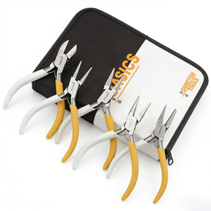 Ensemble de pinces Durston Basics 5 pièces 130 mm avec ressort, kit de pinces pour la fabrication de bijoux avec étui à fermeture éclair et poignées bicolores - Product Image 5