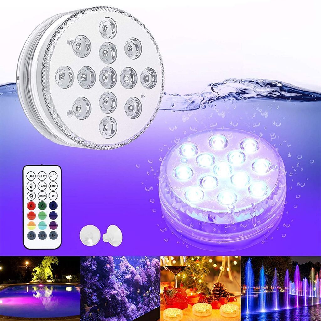 Hot Sale Low Price Mini Colorful Battery Ip68 Remote Control Suction Cup Swimming Led Underwater Pool Light