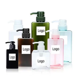 Custom 100 150 250 280 450 650ml PETG Lotion Pump Refillable Empty Square Hand Sanitizer Bottle Shower Gel Bottle Shampoo Bottle