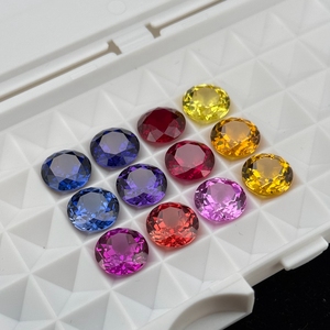 Pierre précieuse saphir bleu royal créé en laboratoire HQ GEMS, 2-12 mm, saphir jaune orange violet cultivé en laboratoire, prix par carat - Product Image 3