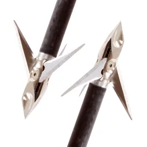 Arrow Broadhead - Rotation Steel Broadheads 100 Grain, 3 Sharpened Blades Cut Diameter 1.38 Inch Arrowheads