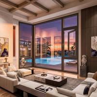 Ventanas de Aluminio Revestidas de Madera de Estilo Europeo de Alta Calidad HUACAI para Casas de Lujo