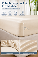 Parure de lit 100 % bambou OEKO-TEX 400TC 80S, draps rafraîchissants et doux, poches profondes, personnalisable OEM, vente en gros