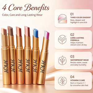 Crayon fard à paupières dégradé 3 couleurs, pailleté, scintillant, fini éclatant, longue tenue, application facile, maquillage, marque privée, OEM, stylo - Product Image 3