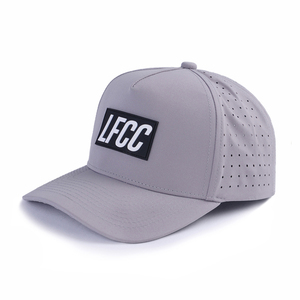 Maßgefertigte Luxus-Qualität Lasergeschnittene Lochgebohrte Wasserdichte 5-Panel Herren Mode PVC Gummi Logo Mesh Trucker Baseballkappe - Product Image 1
