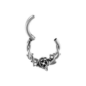 Pendientes de aro de acero inoxidable electrochapado con piedra natural de Gaby, joyería para piercing de septum con diseño de águila y serpiente. - Product Image 5