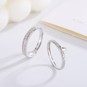 Bagues <span class=keywords><strong>de</strong></span> Fiançailles et <span class=keywords><strong>de</strong></span> Mariage Tendance en Argent Sterling 925 à Prix <span class=keywords><strong>de</strong></span> Gros pour Cadeau d'Anniversaire, Fête, Sertissage Micro-Pavé Zircon Unisexe - Product Image 2