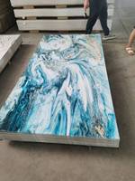 Panel de Pared y Techo de PVC con Acabado Brillante, Estilo Moderno, Imitación Mármol, con Protección UV
